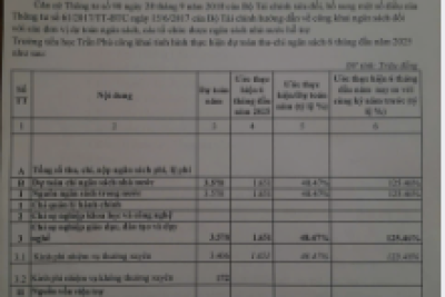 Công khai thực hiện dự toán thu-chi ngân sách quý II và 6 tháng đầu năm 2025